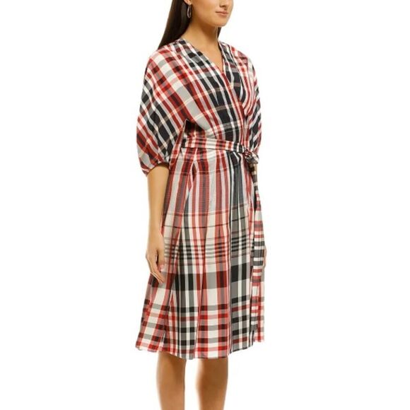Scanlan Theodore Plaid Cocoon Sleeve Dress Sz. 4 - Picture 2 of 8